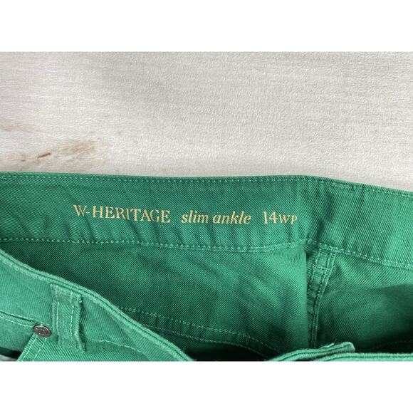 Talbots Womens Jeans Green 14WP W Heritage Slim Ankle Pants Stretch Pockets - Picture 5 of 11